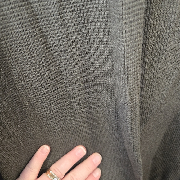 Open front Dark Green Cardigan Sweater - Picture 6 of 6